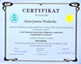 certyfikat Aneta Wudarska